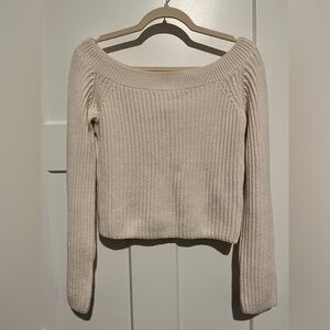 H&M Off-the-Shoulder Cream Sweater